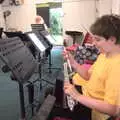 Fred assembles his flute in the band hut, The BSCC at The Crown, Gissing, Norfolk - 22nd July 2021