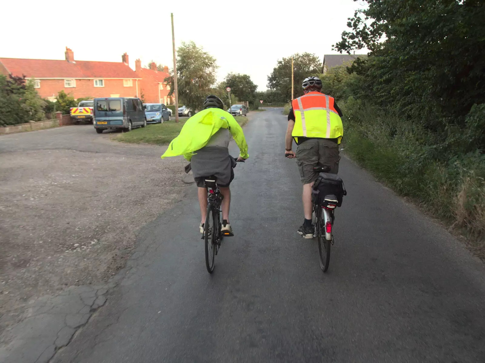 Cycling through Burston, from The BSCC at The Crown, Gissing, Norfolk - 22nd July 2021