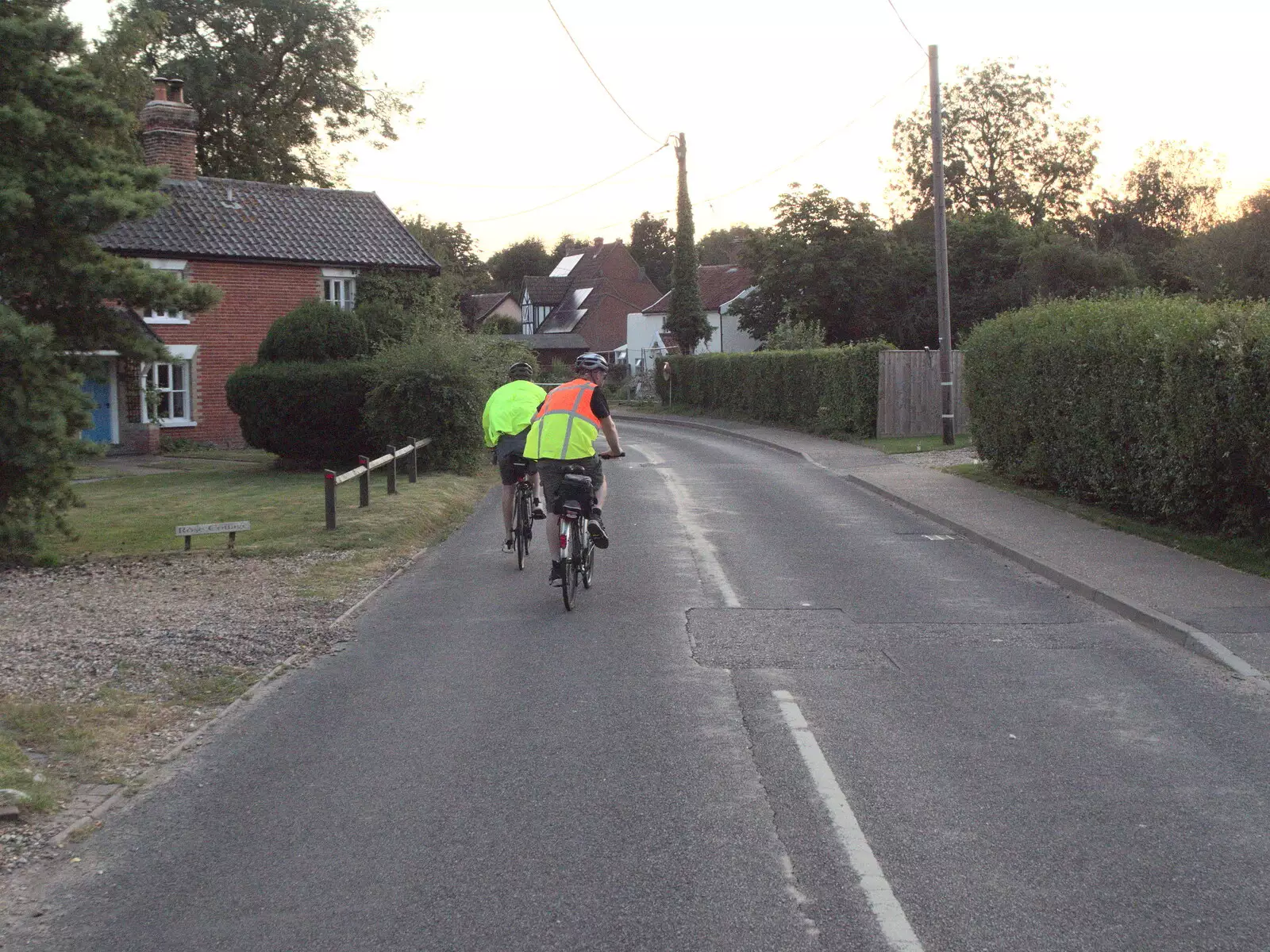 We cycle out of Burston, from The BSCC at The Crown, Gissing, Norfolk - 22nd July 2021