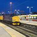 A Class 37 hauling a Flying Banana pulls in, A Trip to Nando's, Riverside, Norwich, Norfolk - 23rd July 2021