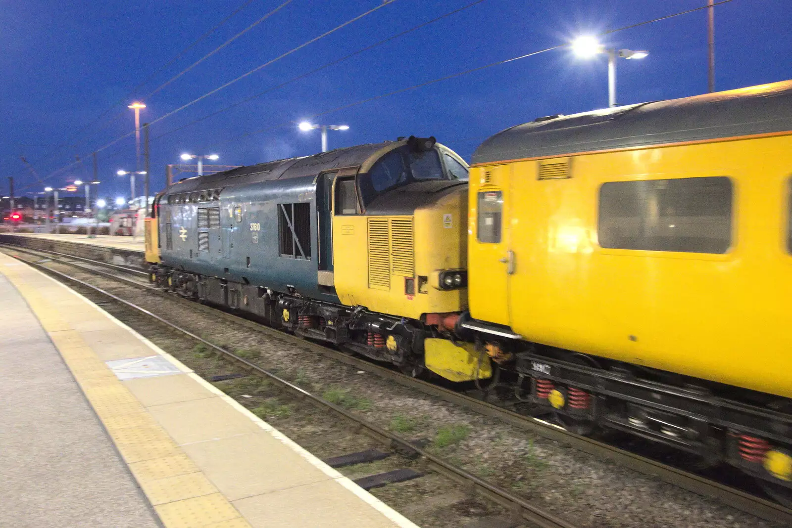 Class 37 loco 37610 forms the tail, from A Trip to Nando's, Riverside, Norwich, Norfolk - 23rd July 2021