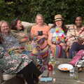 A group photo of the girls, Meg-fest, and Sean Visits, Bressingham and Brome, Suffolk - 1st August 2021