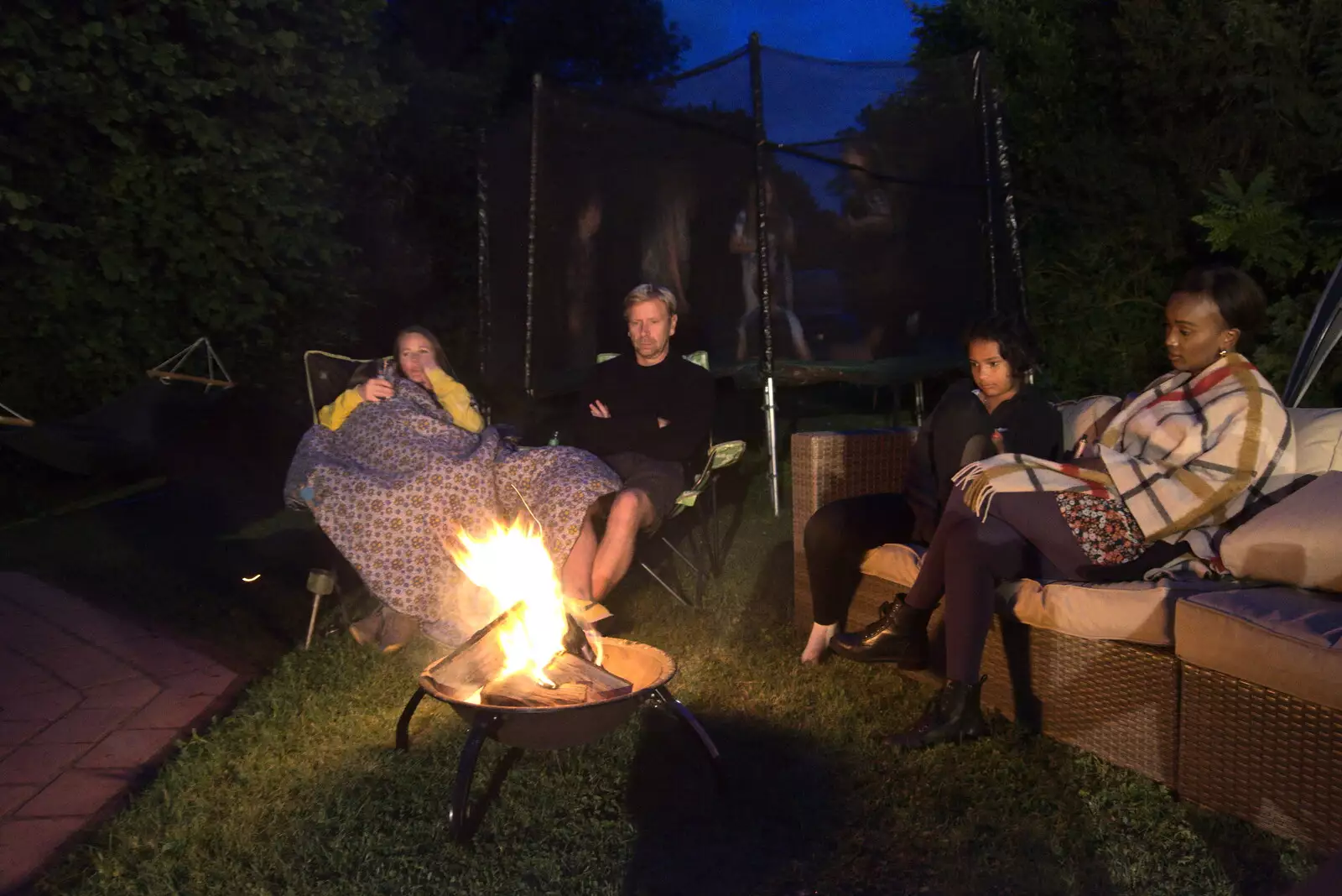 A fire-pit moment, from Meg-fest, and Sean Visits, Bressingham and Brome, Suffolk - 1st August 2021