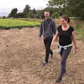 Sean and Isobel stride across the fields, Meg-fest, and Sean Visits, Bressingham and Brome, Suffolk - 1st August 2021