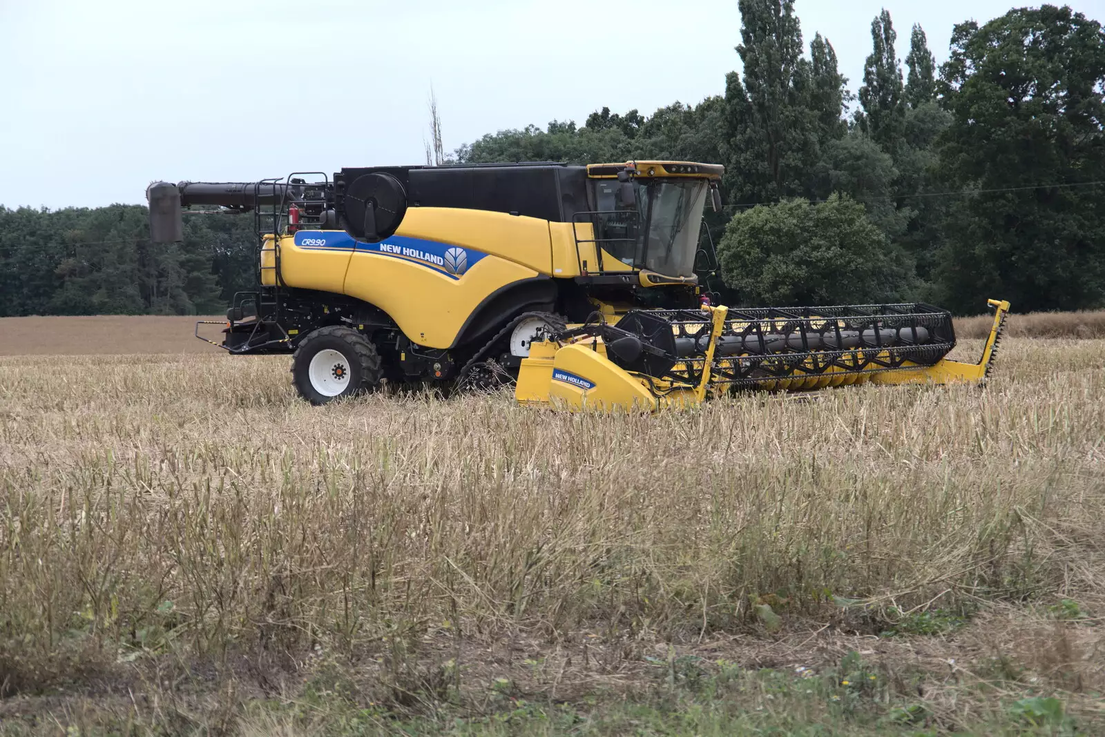 A shiny New Holland combine is parked up, from Meg-fest, and Sean Visits, Bressingham and Brome, Suffolk - 1st August 2021