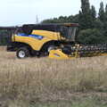 2021 A shiny New Holland combine is parked up