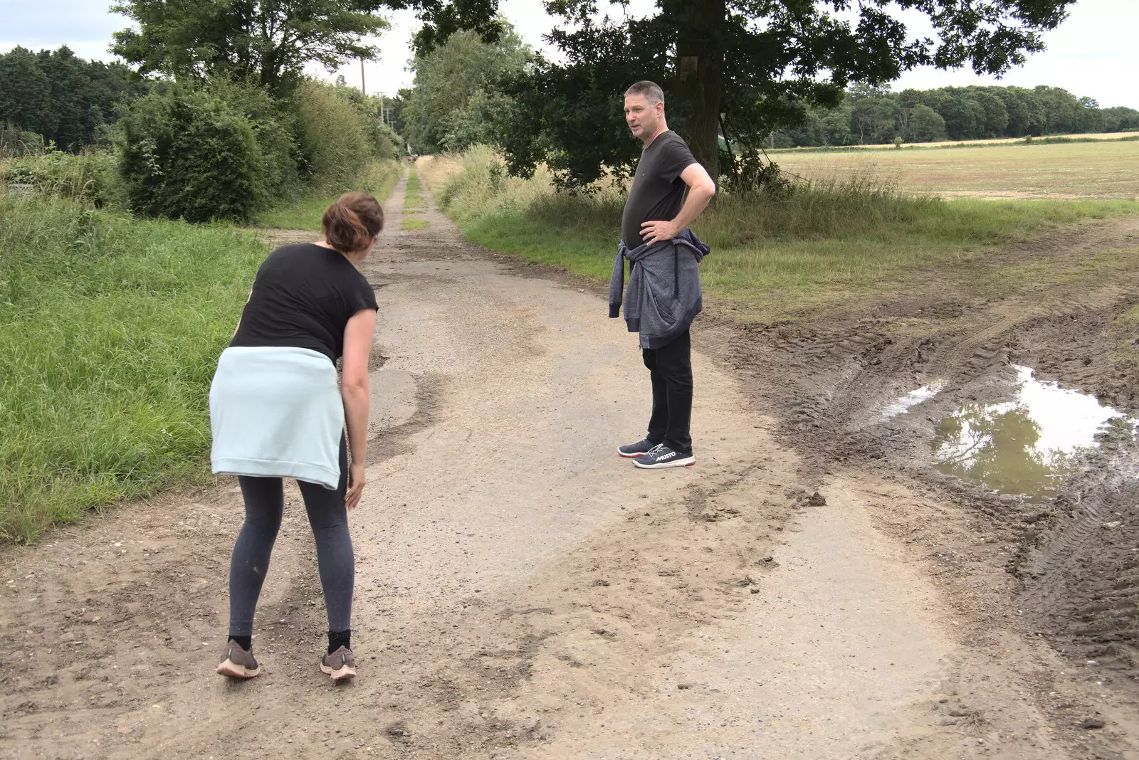 Isobel pauses on the Avenue, from Meg-fest, and Sean Visits, Bressingham and Brome, Suffolk - 1st August 2021