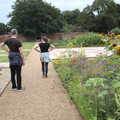 Sean and Isobel look at the walled garden, Meg-fest, and Sean Visits, Bressingham and Brome, Suffolk - 1st August 2021