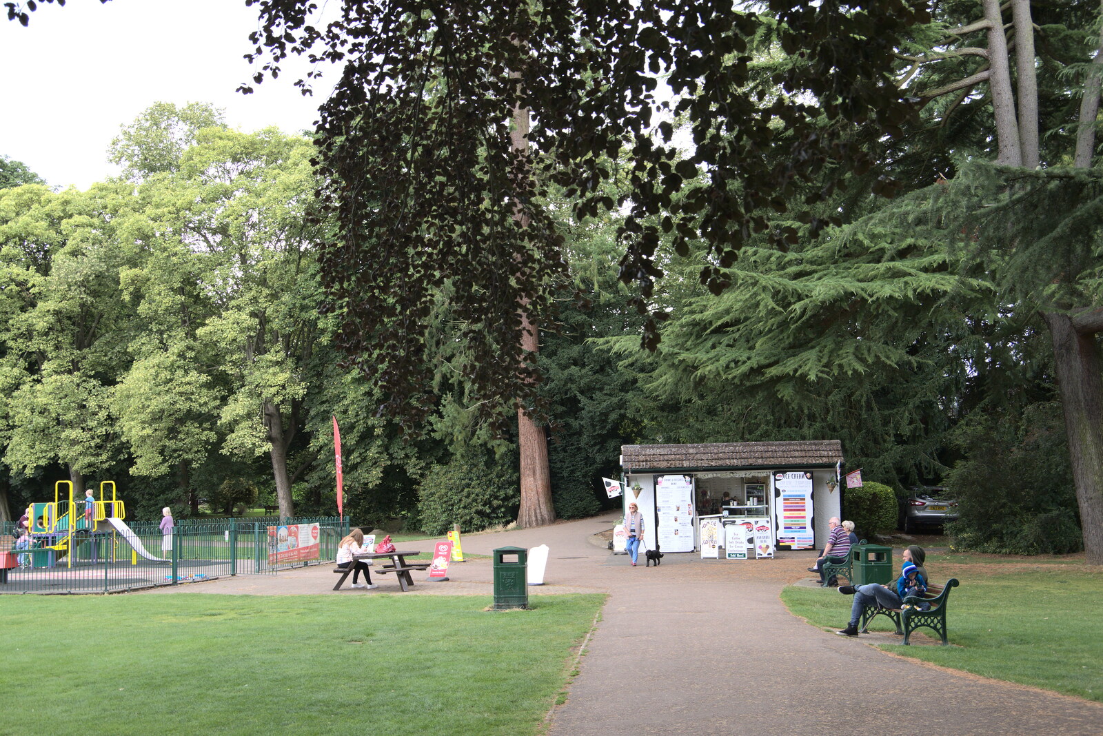An ice-cream shop in the park from Pork Pies and Dockside Dereliction, Melton Mowbray and Liverpool - 7th August 2021