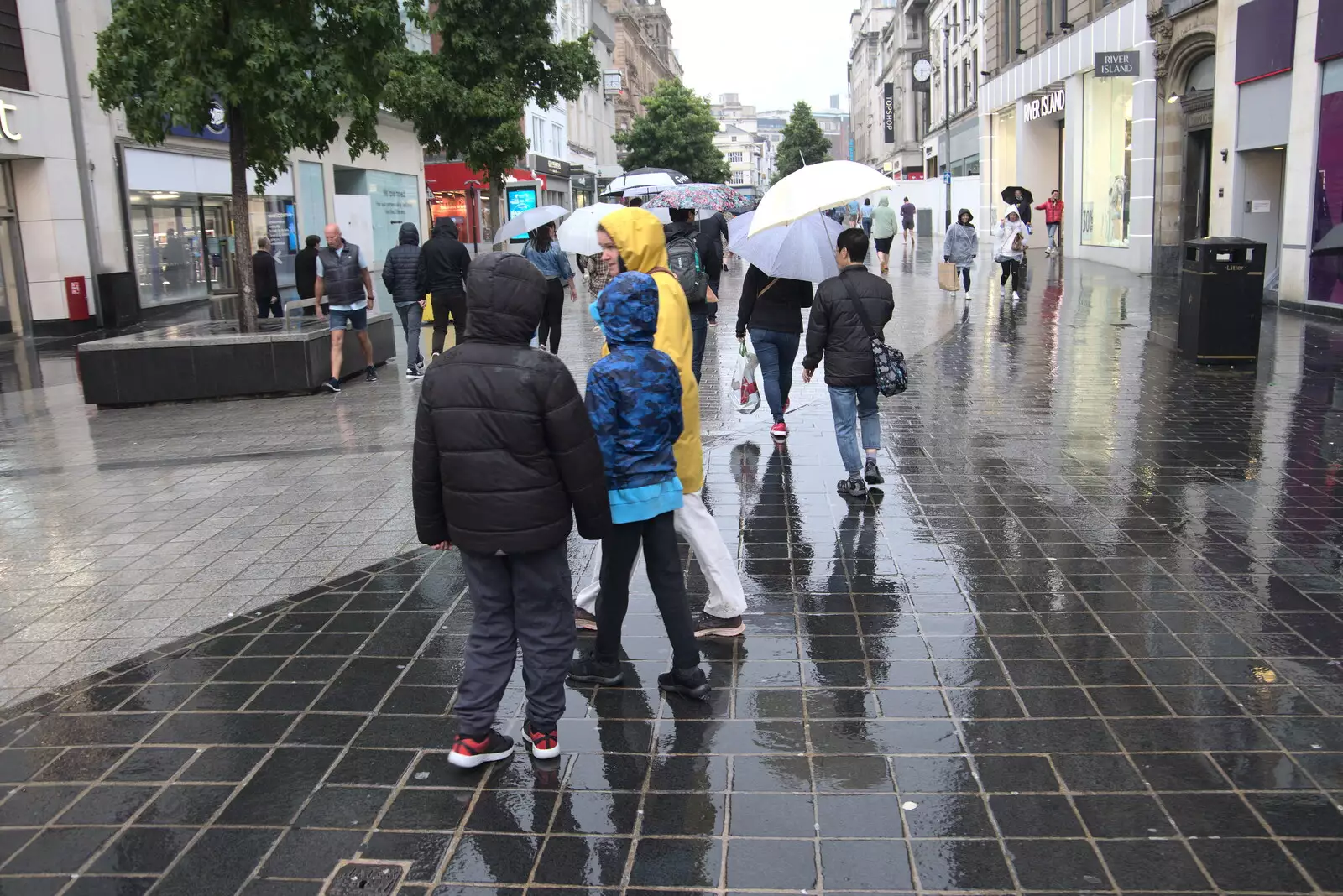 A wet Church Street in Liverpool, from Pork Pies and Dockside Dereliction, Melton Mowbray and Liverpool - 7th August 2021