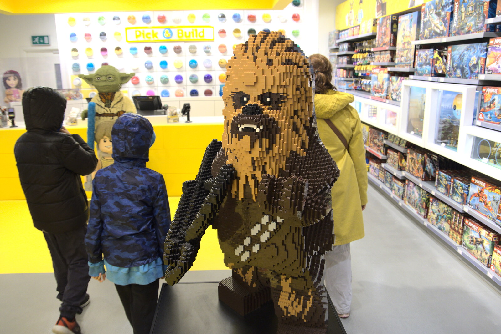 A giant Lego Chewbacca from Pork Pies and Dockside Dereliction, Melton Mowbray and Liverpool - 7th August 2021