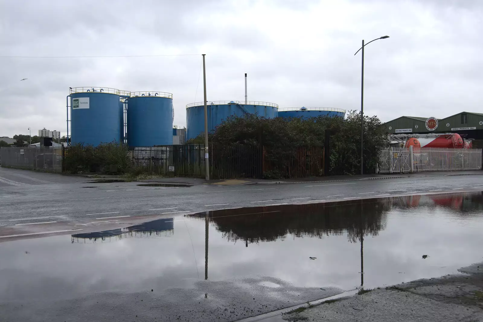 Standing water and tanks, from Pork Pies and Dockside Dereliction, Melton Mowbray and Liverpool - 7th August 2021
