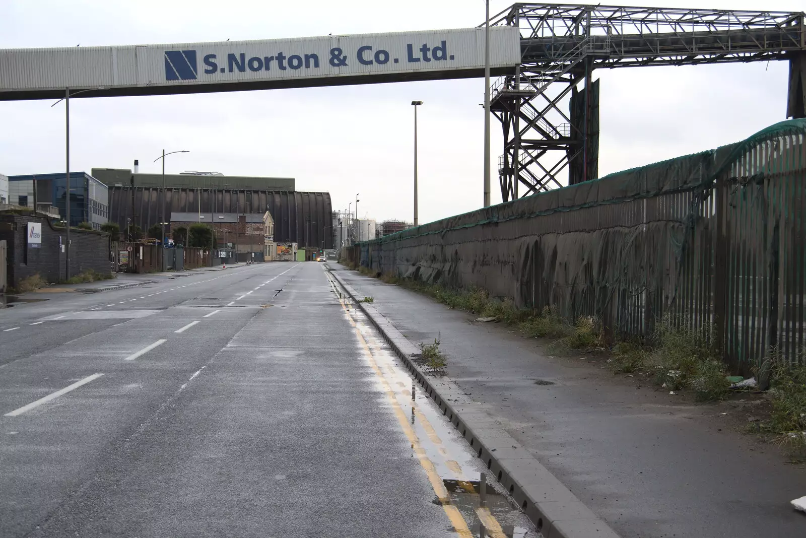 Regent Road in Liverpool's derelict docks, from Pork Pies and Dockside Dereliction, Melton Mowbray and Liverpool - 7th August 2021