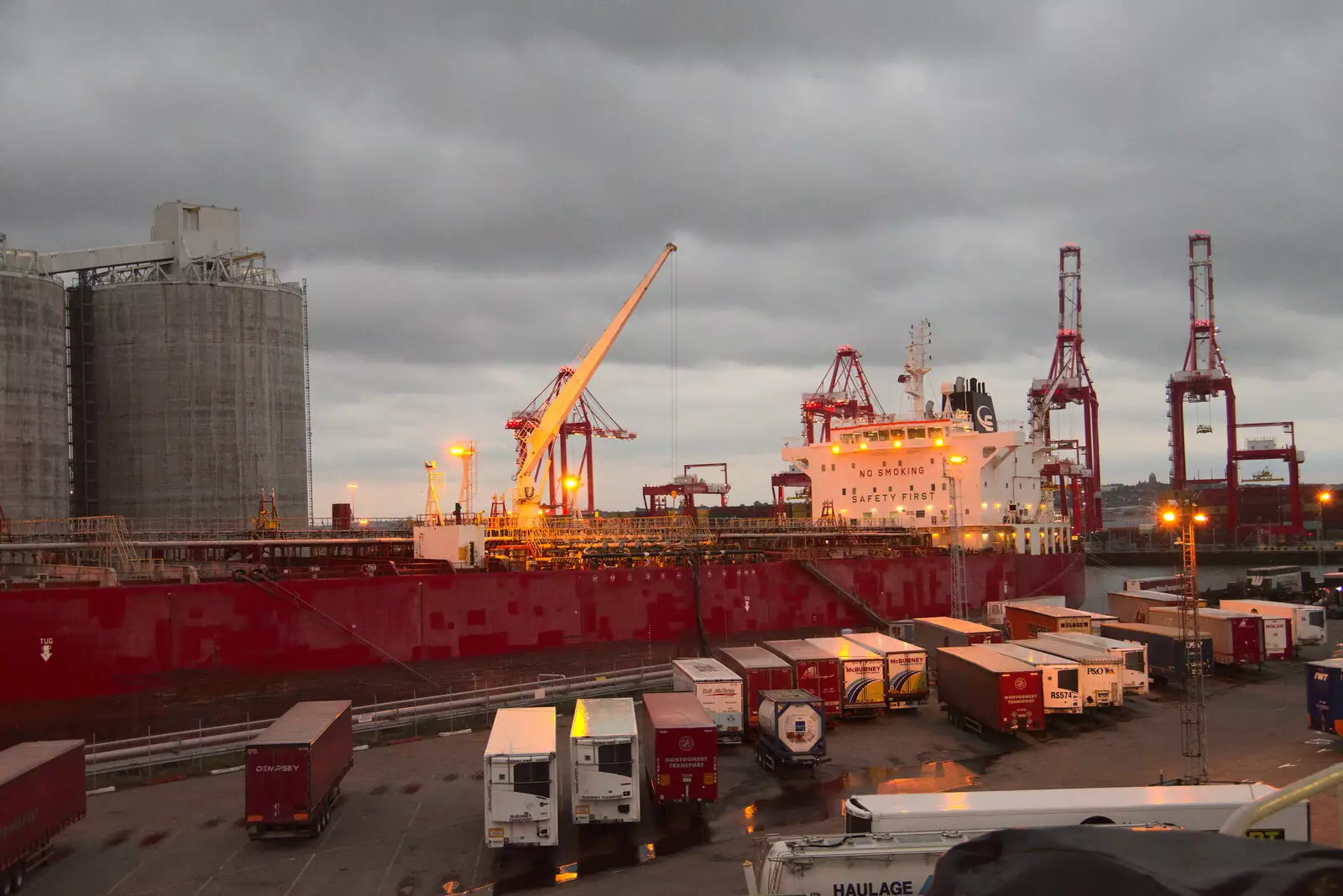 A tanker moored in Liverpool port, from Pork Pies and Dockside Dereliction, Melton Mowbray and Liverpool - 7th August 2021