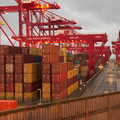 2021 Stacked containers at the Port of Liverpool