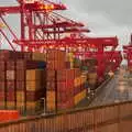 Stacked containers at the Port of Liverpool, Pork Pies and Dockside Dereliction, Melton Mowbray and Liverpool - 7th August 2021