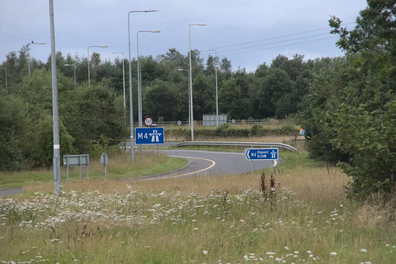 The exit onto the M4 to Sligo, from Pints of Guinness and Streedagh Beach, Grange and Sligo, Ireland - 9th August 2021