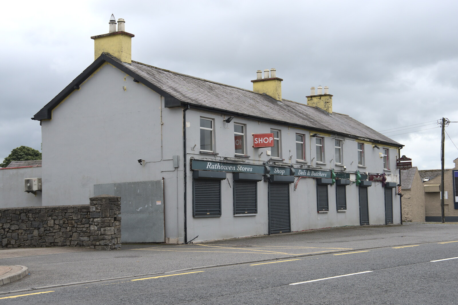 Pints of Guinness and Streedagh Beach, Grange and Sligo, Ireland - 9th August 2021: A derelict shop at Rathowen