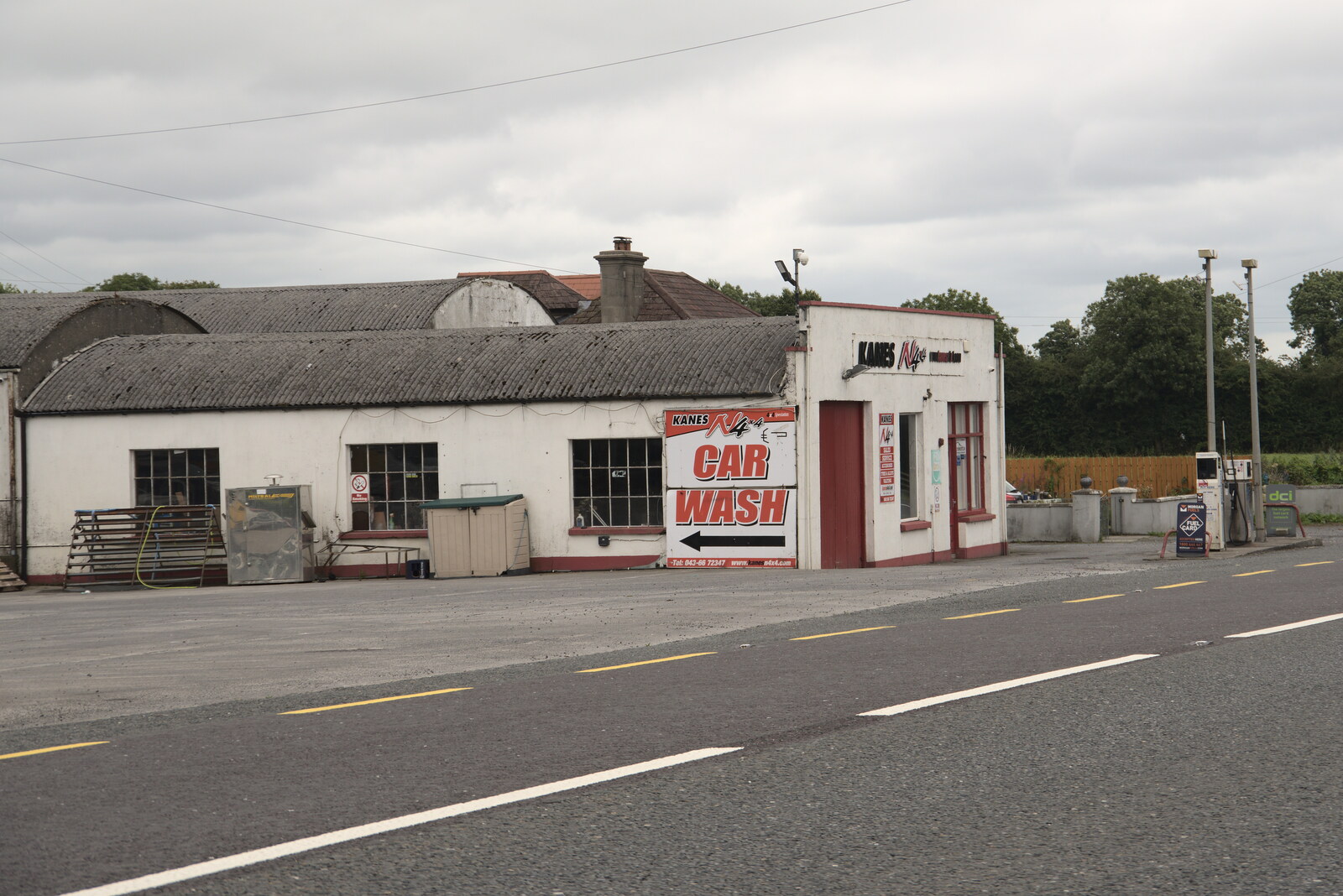 Pints of Guinness and Streedagh Beach, Grange and Sligo, Ireland - 9th August 2021: A cool old-school roadside petrol station