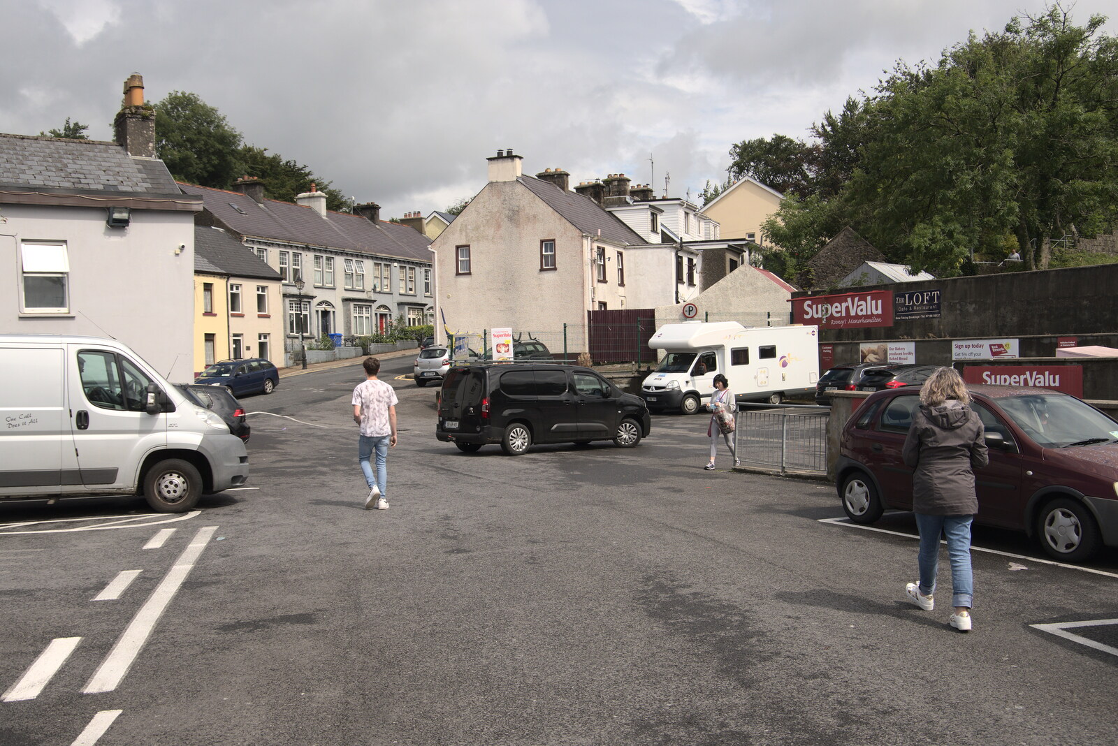 Pints of Guinness and Streedagh Beach, Grange and Sligo, Ireland - 9th August 2021: The SuperValu car park