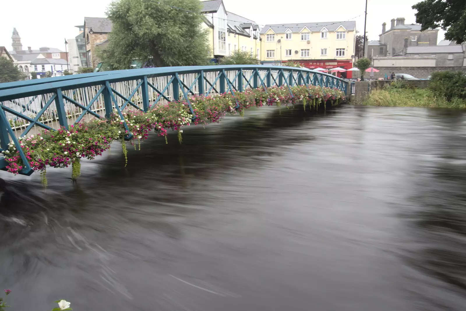 The Garavogue river is running full and fast, from Pints of Guinness and Streedagh Beach, Grange and Sligo, Ireland - 9th August 2021