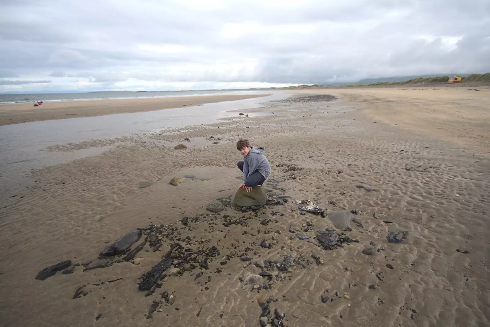 Fred on a rock, from Pints of Guinness and Streedagh Beach, Grange and Sligo, Ireland - 9th August 2021