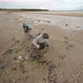 The boys perch on rocks, Pints of Guinness and Streedagh Beach, Grange and Sligo, Ireland - 9th August 2021