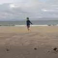 Harry runs around with a string of seaweed, Pints of Guinness and Streedagh Beach, Grange and Sligo, Ireland - 9th August 2021