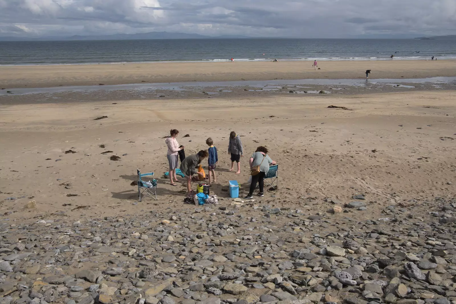 Our beach encampment, from Pints of Guinness and Streedagh Beach, Grange and Sligo, Ireland - 9th August 2021