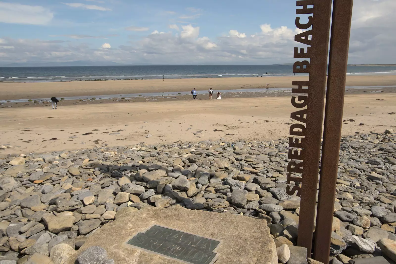 The Streedagh/Trá na Strithidí beach sign, from Pints of Guinness and Streedagh Beach, Grange and Sligo, Ireland - 9th August 2021