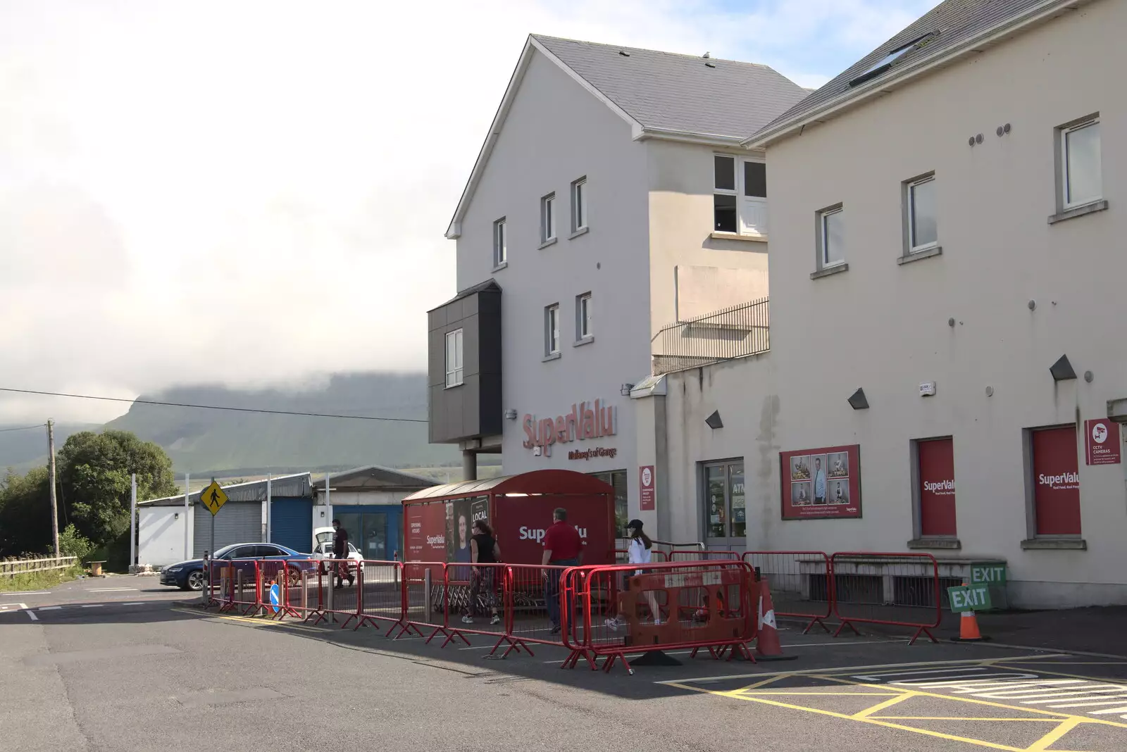 In the car park of Grange SuperValu, from Pints of Guinness and Streedagh Beach, Grange and Sligo, Ireland - 9th August 2021