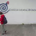 Fred walks past a WB Yeats quote on The Mall, Pints of Guinness and Streedagh Beach, Grange and Sligo, Ireland - 9th August 2021