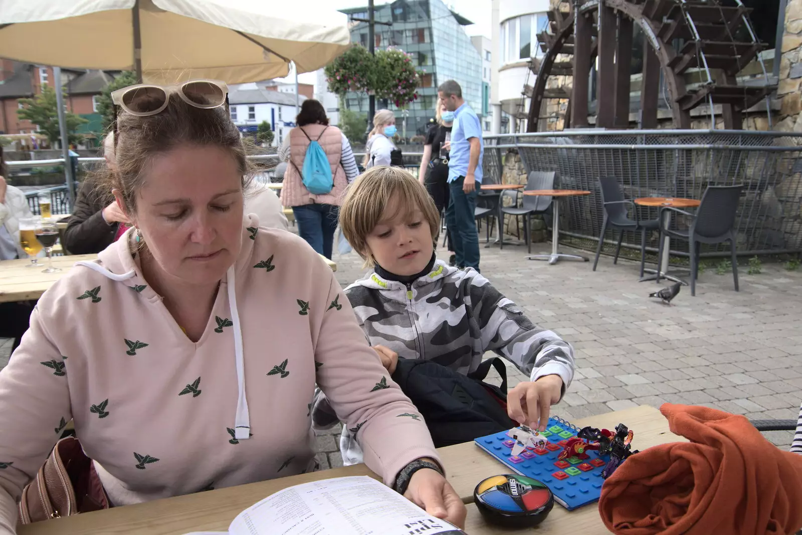 Isobel and Harry in Garavogue/Camile Thai, from Pints of Guinness and Streedagh Beach, Grange and Sligo, Ireland - 9th August 2021