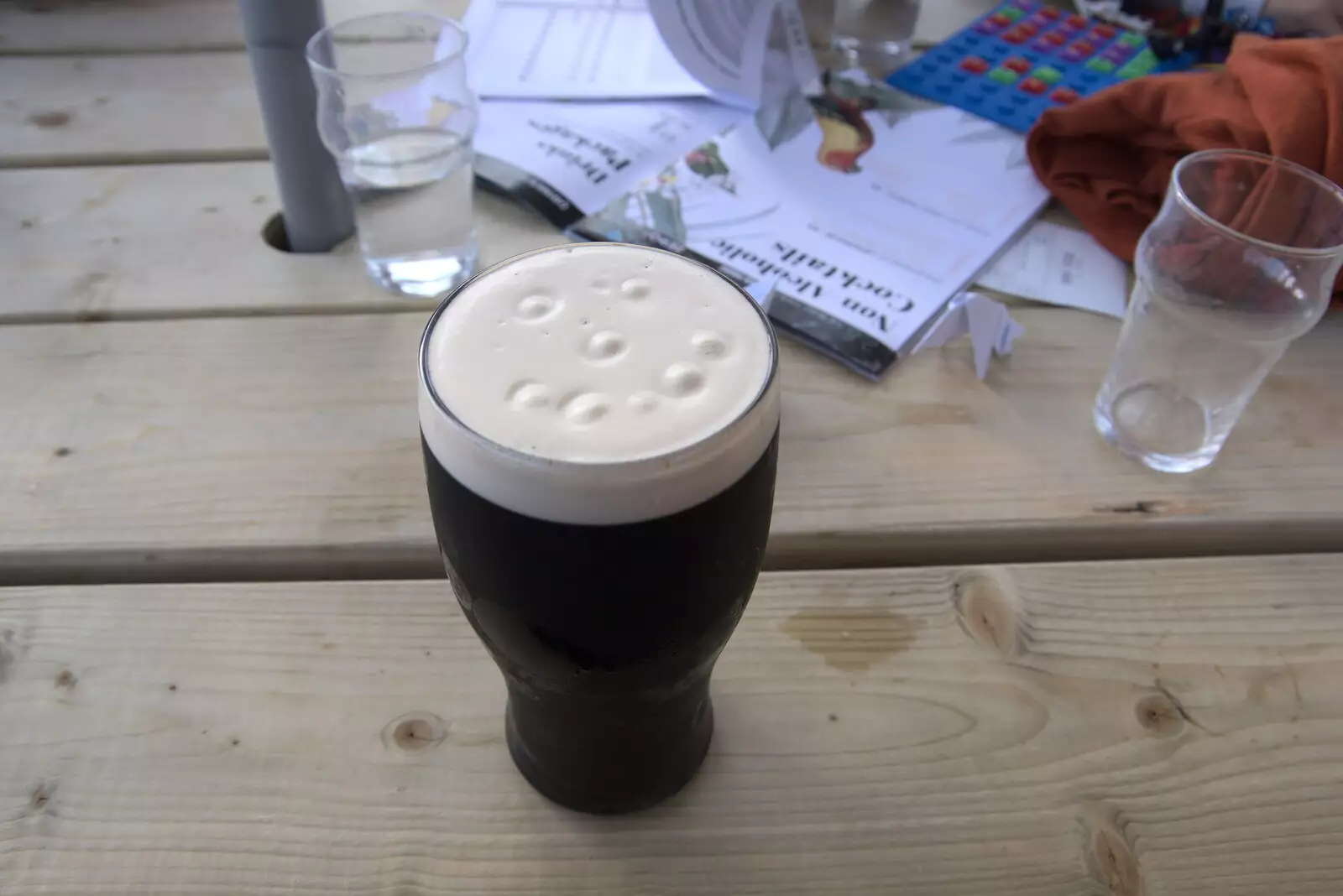 Apint of Guinness has a smily face, from Pints of Guinness and Streedagh Beach, Grange and Sligo, Ireland - 9th August 2021