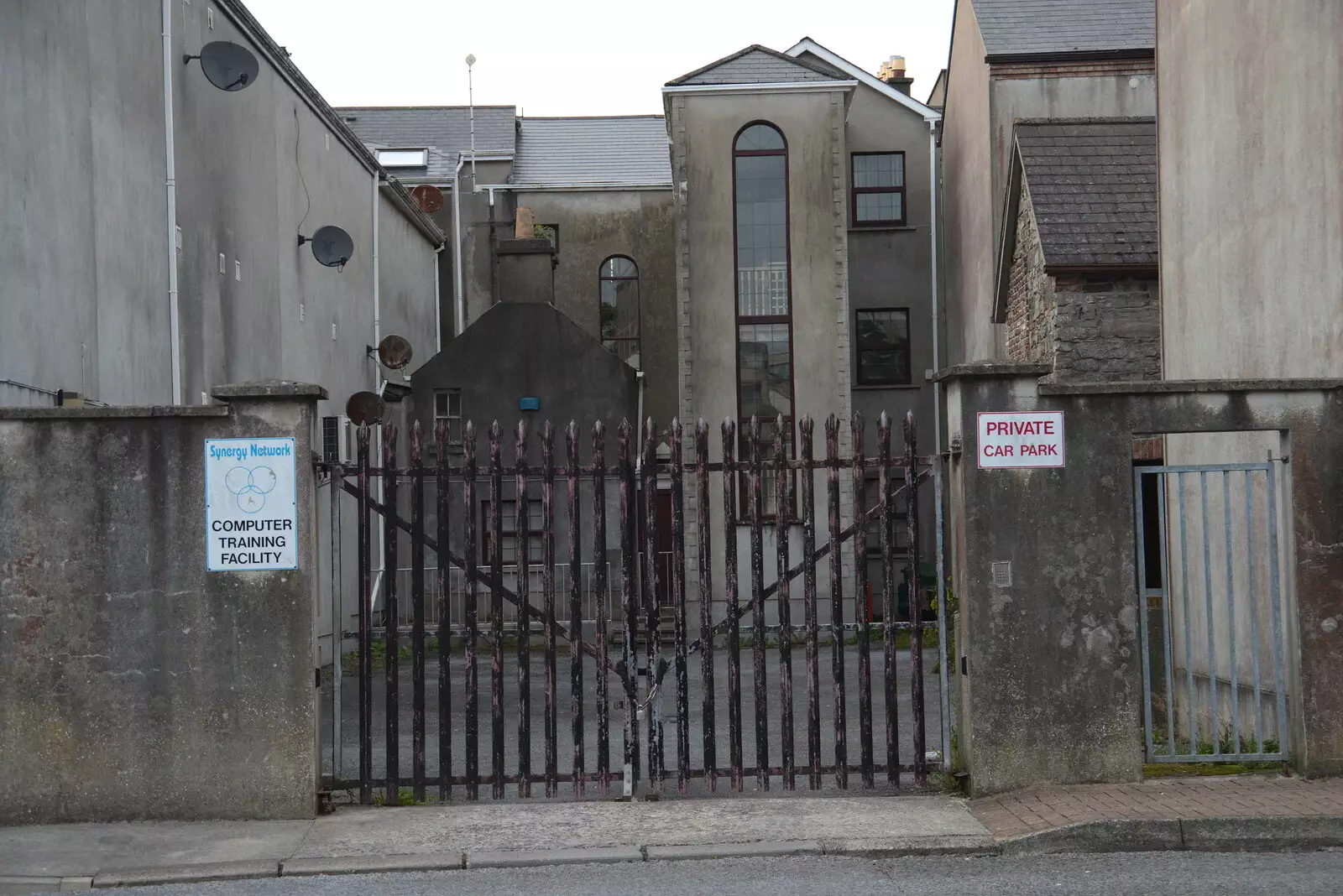 Derelict-looking grey buildings, from Pints of Guinness and Streedagh Beach, Grange and Sligo, Ireland - 9th August 2021