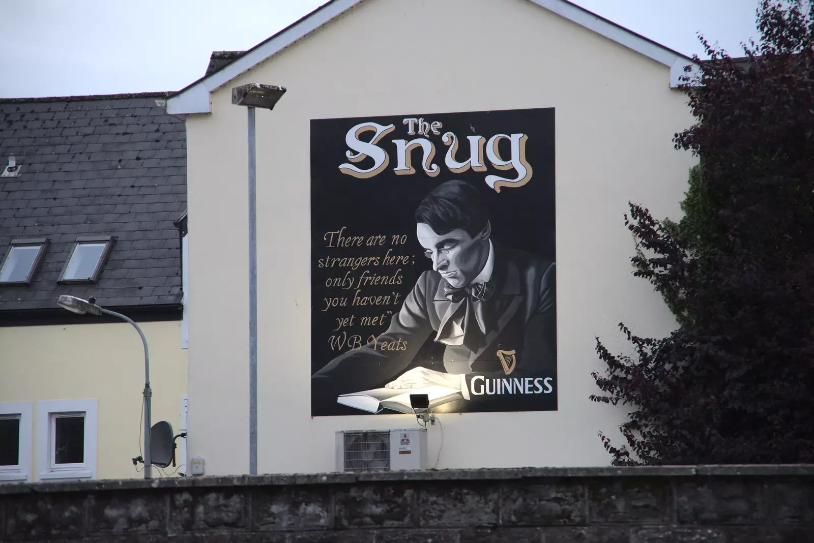 A Yeats mural on The Snug pub, from Pints of Guinness and Streedagh Beach, Grange and Sligo, Ireland - 9th August 2021