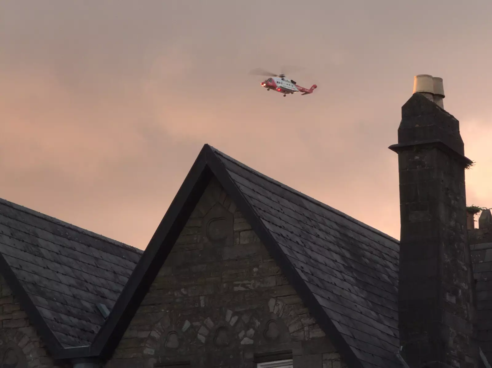 The coastguard helicopter is out over Sligo, from A Trip to Manorhamilton, County Leitrim, Ireland - 11th August 2021