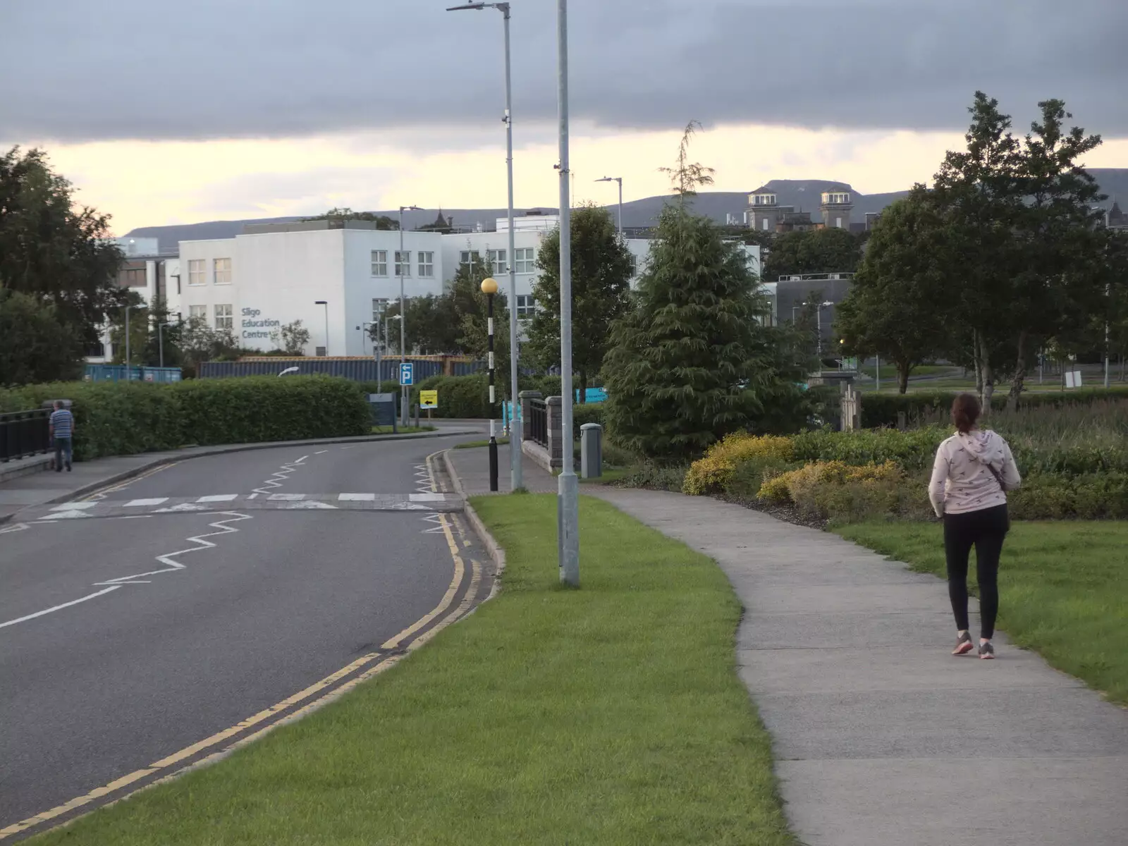 Isobel heads back through IT Sligo, from A Trip to Manorhamilton, County Leitrim, Ireland - 11th August 2021