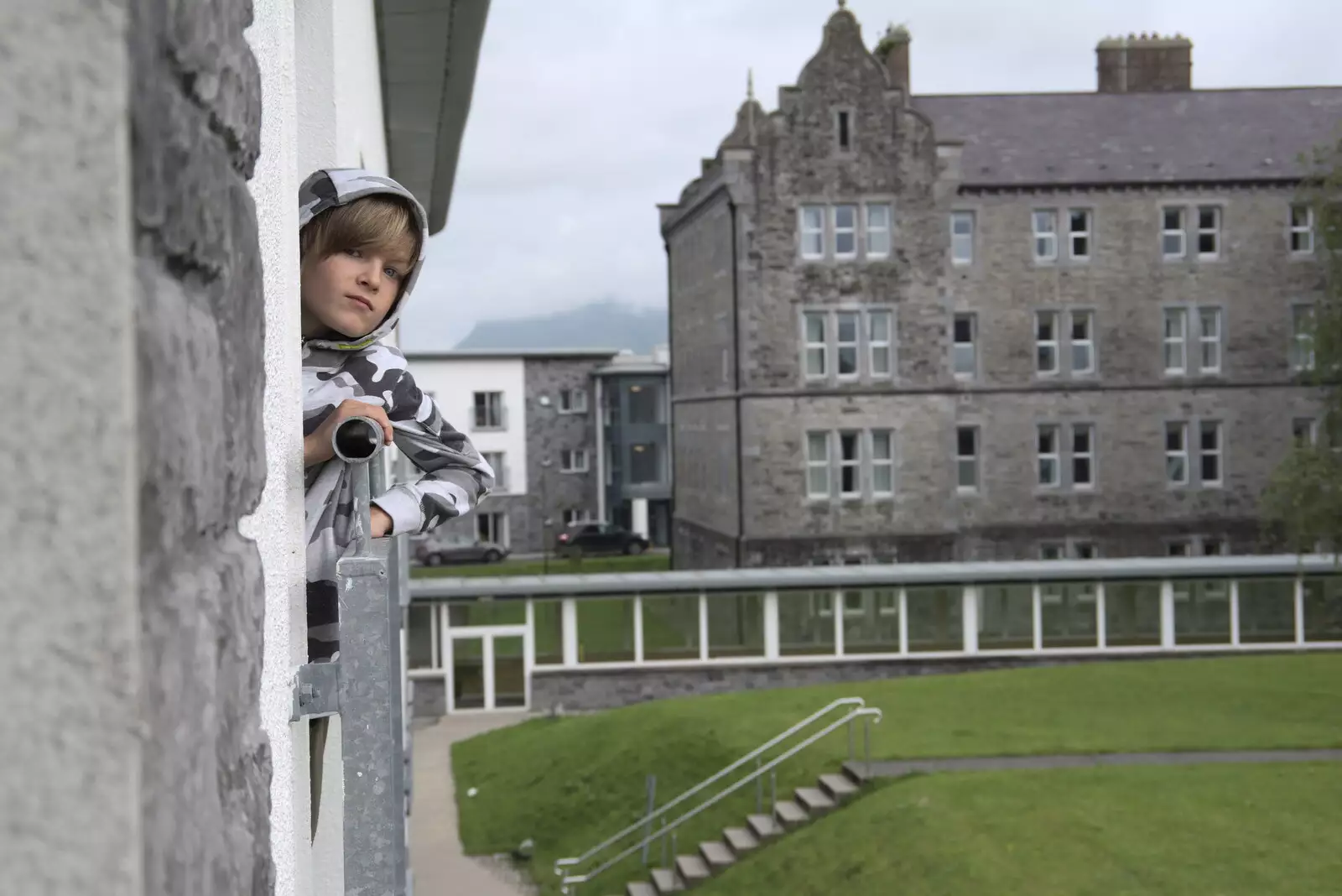 Harry looks out of the lounge window, from A Trip to Manorhamilton, County Leitrim, Ireland - 11th August 2021