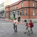 Crossing the street by the old Post Office, A Trip to Manorhamilton, County Leitrim, Ireland - 11th August 2021