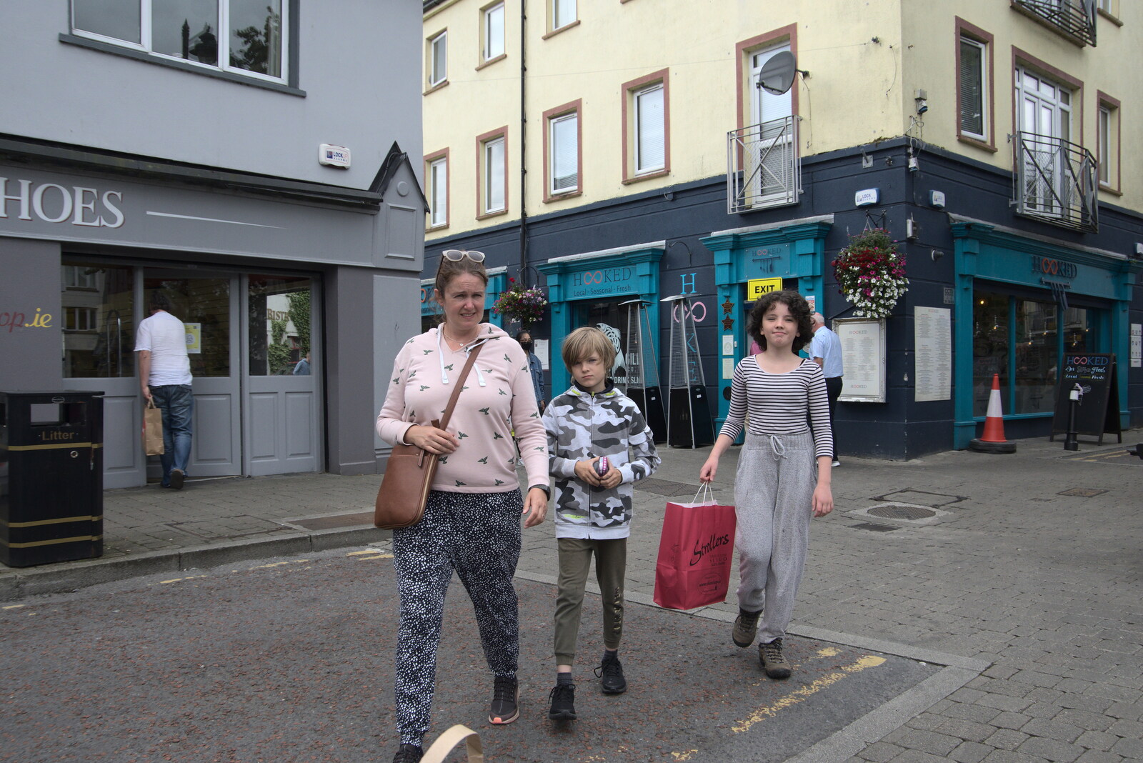 A Trip to Manorhamilton, County Leitrim, Ireland - 11th August 2021: Isobel, Harry and Fern return from a spree