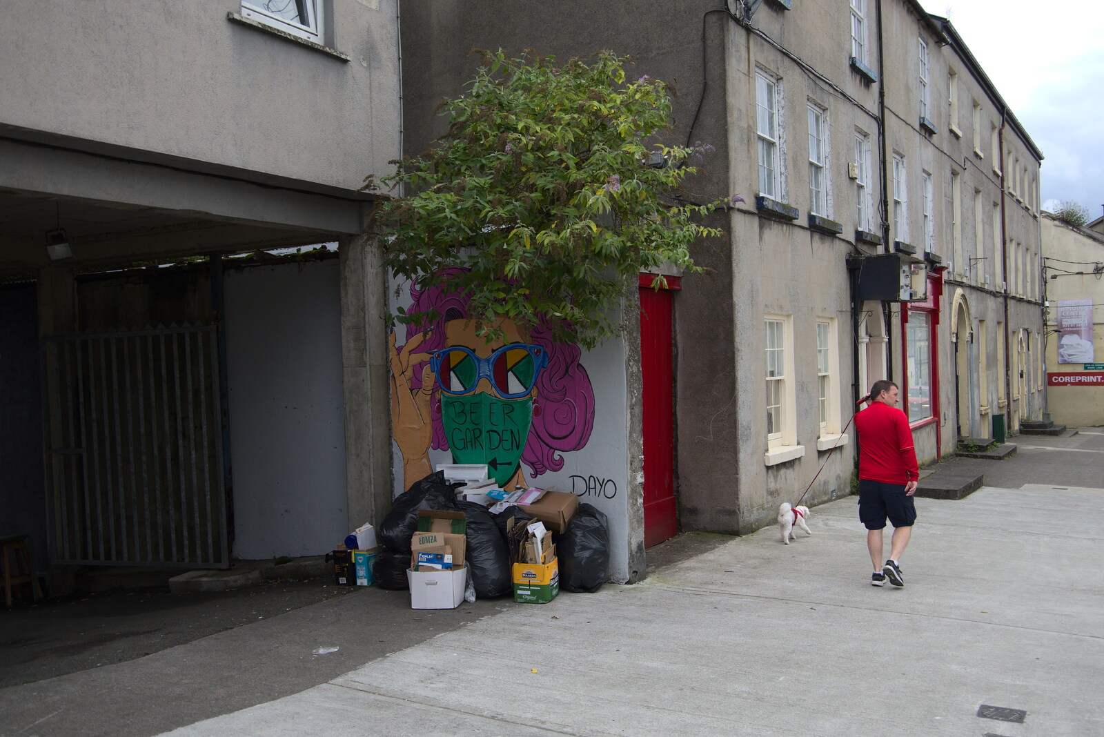 A Trip to Manorhamilton, County Leitrim, Ireland - 11th August 2021: Rubbish and beer-garden graffiti