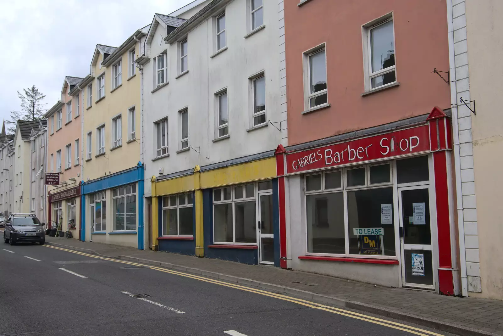 Empty shops on Temple Lane, from A Trip to Manorhamilton, County Leitrim, Ireland - 11th August 2021