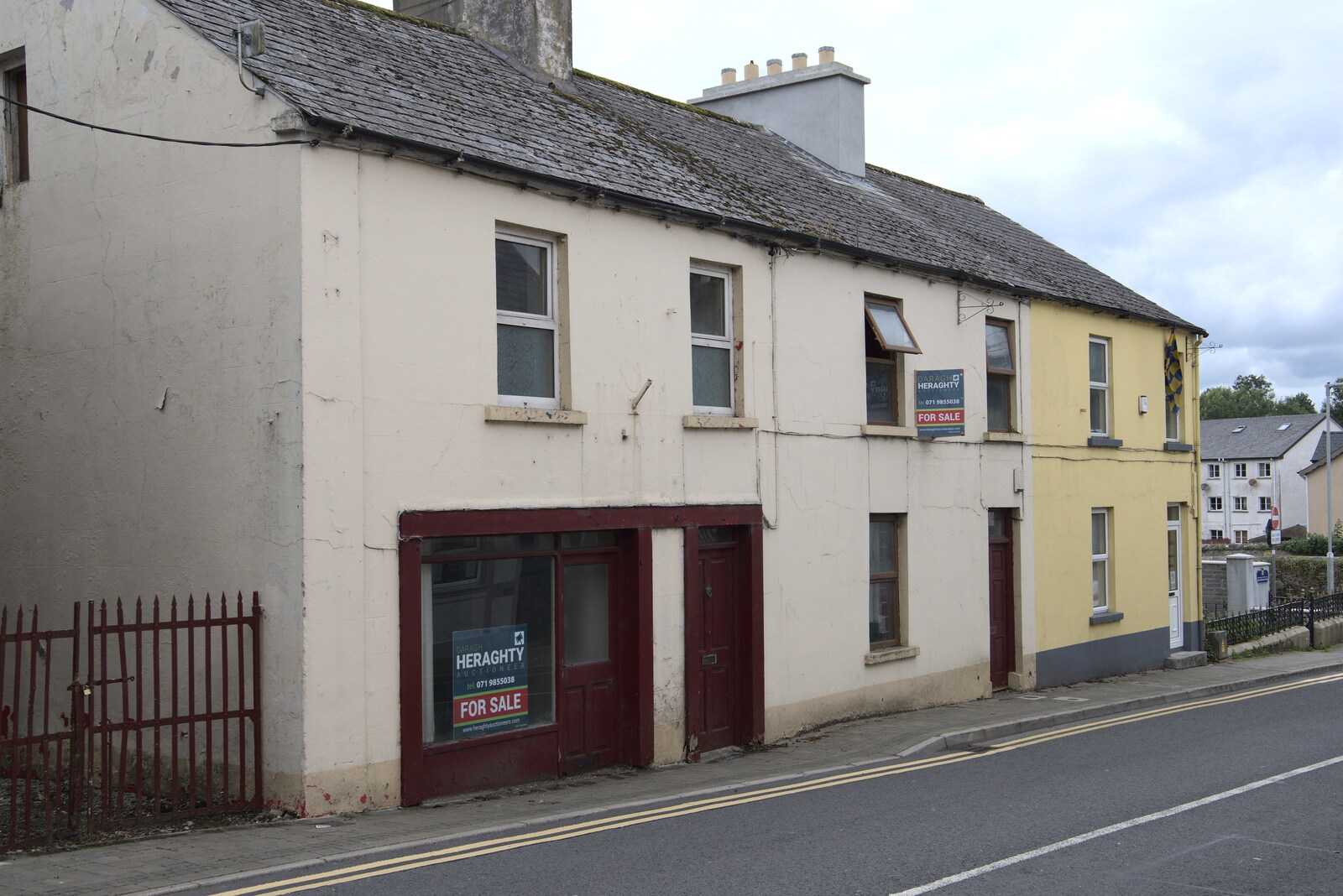 A Trip to Manorhamilton, County Leitrim, Ireland - 11th August 2021: More shops and houses long for sale