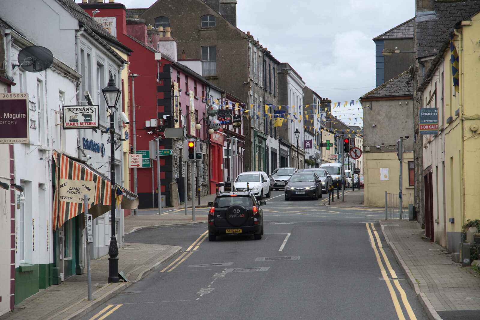 A Trip to Manorhamilton, County Leitrim, Ireland - 11th August 2021: Looking up to Main Street