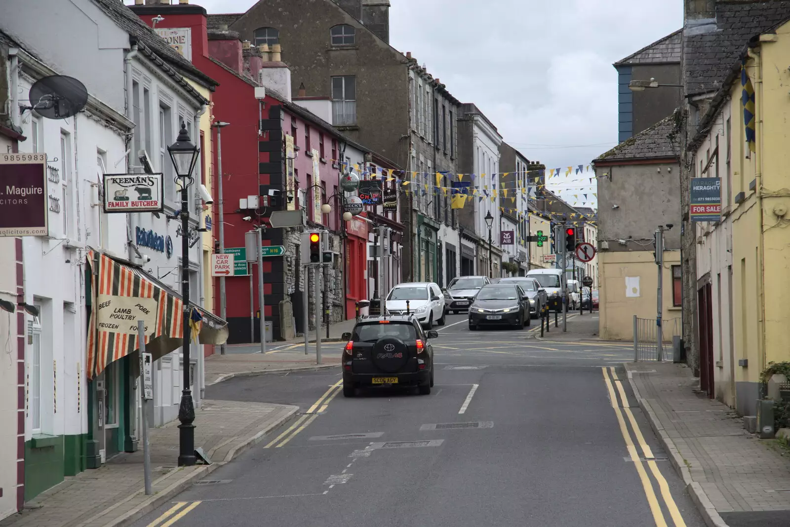 Looking up to Main Street, from A Trip to Manorhamilton, County Leitrim, Ireland - 11th August 2021