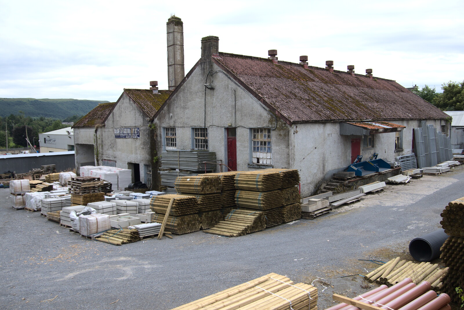 A Trip to Manorhamilton, County Leitrim, Ireland - 11th August 2021: A mix of derliction and new building materials