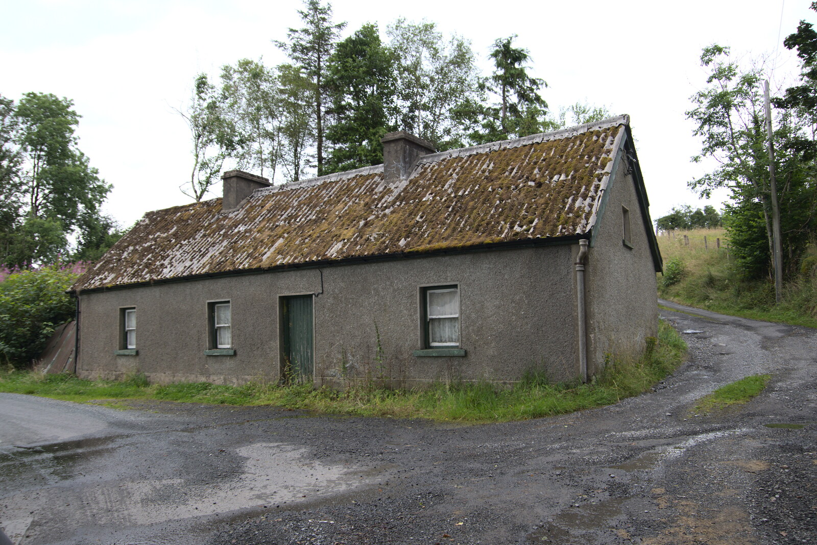 A Trip to Manorhamilton, County Leitrim, Ireland - 11th August 2021: A derelict cottage on the way to Philly's house