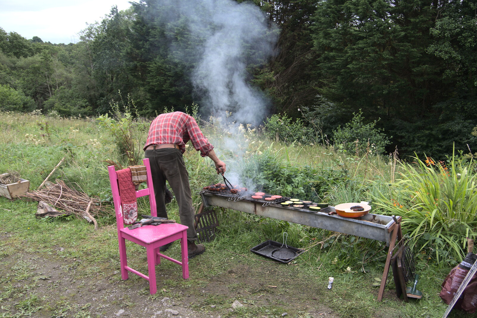 A Trip to Manorhamilton, County Leitrim, Ireland - 11th August 2021: Philly's burns up some burgers