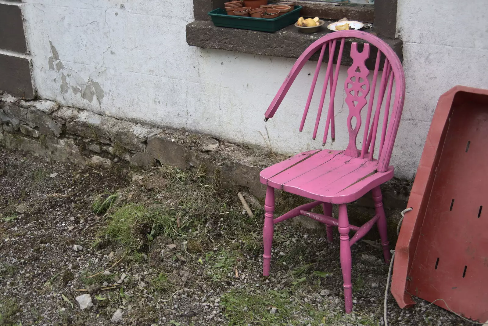 A pink chair has seen better days, from A Trip to Manorhamilton, County Leitrim, Ireland - 11th August 2021